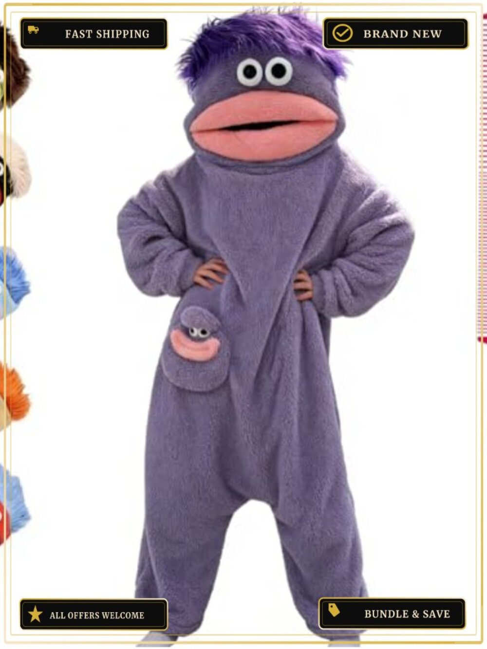 Oversized Plush Fleece Hooded Monster Onesie Pajama with Comb